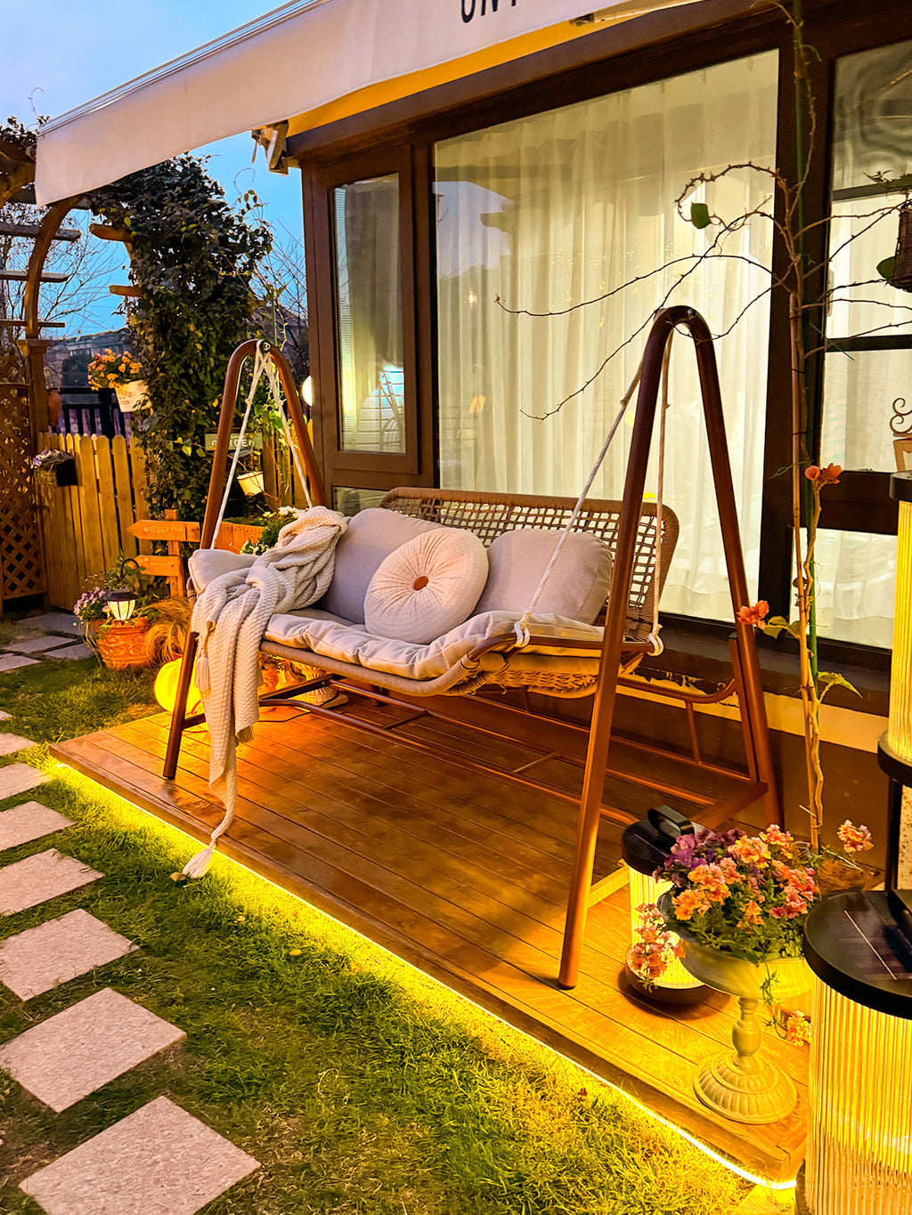 Outdoor Patio Double Swing Hammock