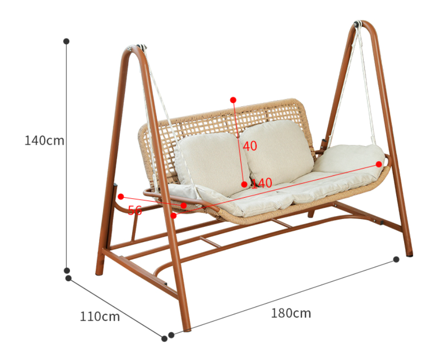 Outdoor Patio Double Swing Hammock